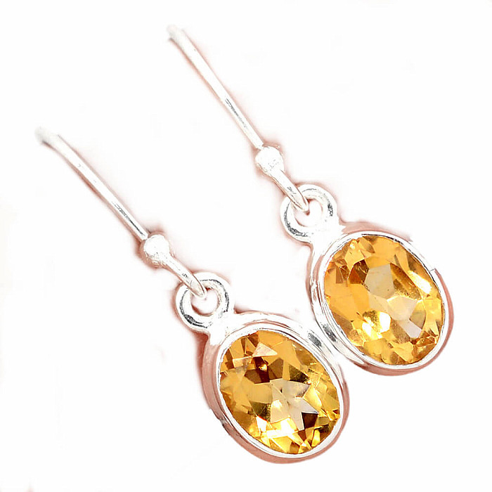 Citrín broušený náušnice stříbro Ag 925 E1867 - 0