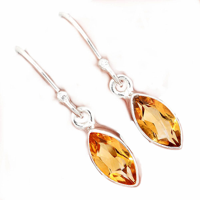 Citrín broušený náušnice stříbro Ag 925 E1882 - 0
