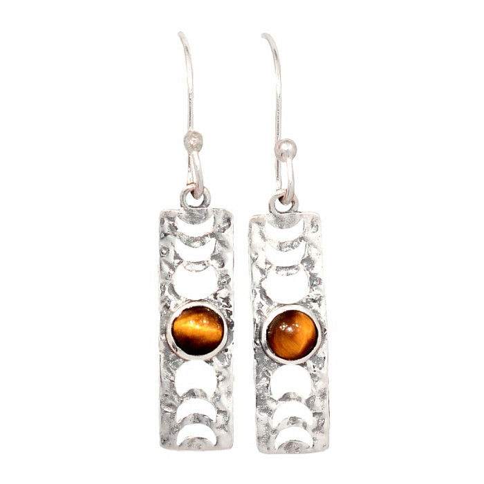 Designové náušnice s tygřím okem  stříbro Ag 925 E44 - 1