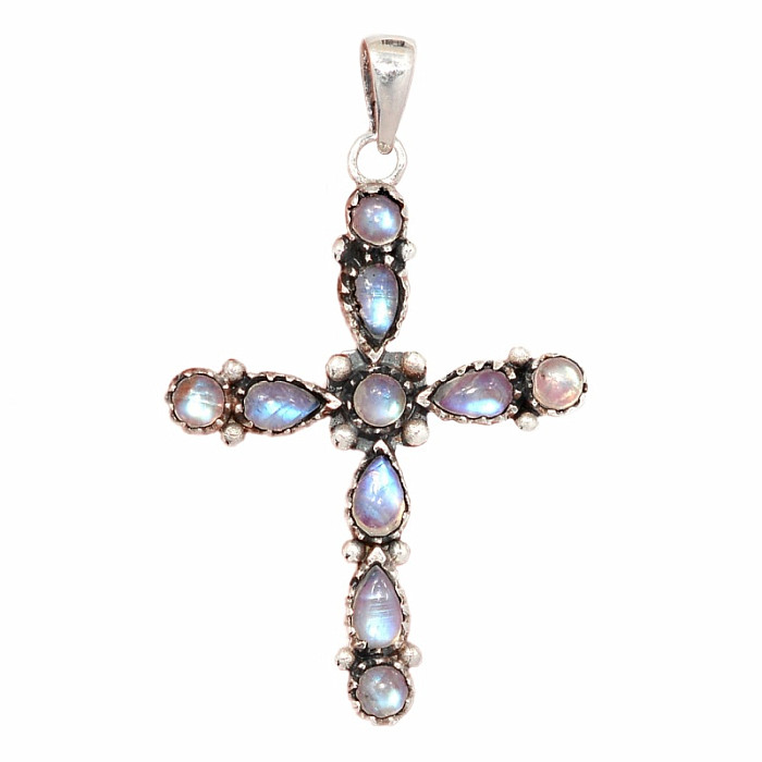 Designový přívěsek měsíční kámen duhový stříbro Ag 925 P2140 - 2