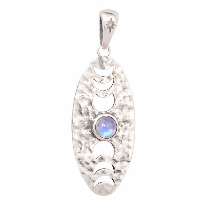 Designový přívěsek měsíční kámen duhový stříbro Ag 925 P2355 - 3