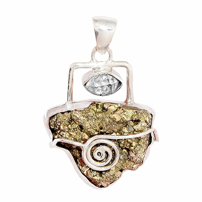 Designový přívěsek pyrit stříbro Ag 925 P1639 - 3