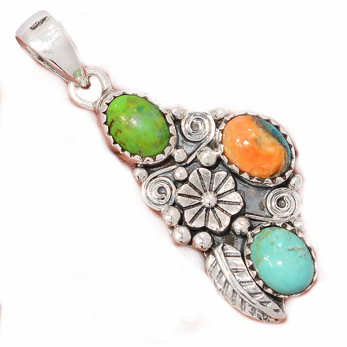 Designový přívěsek tyrkys stříbro Ag 925 P2257 - 3 cm