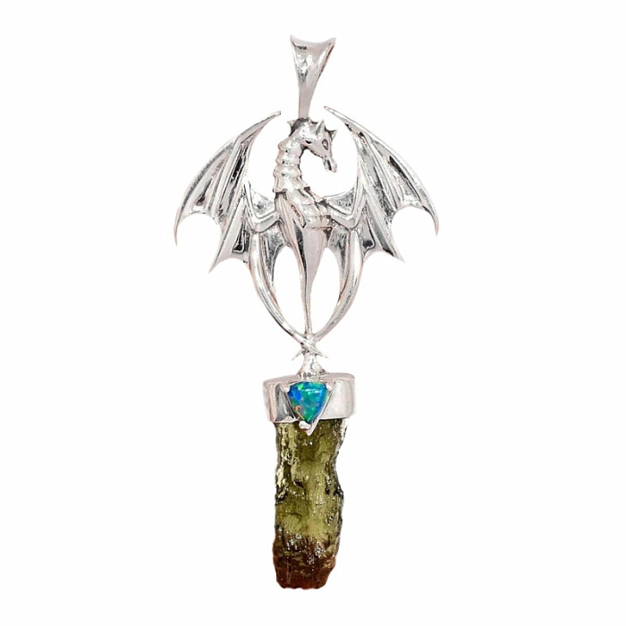 Designový přívěsek vltavín stříbro Ag 925 P2047 - 5