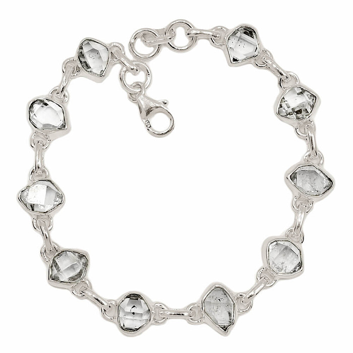 Herkimer diamant náramek stříbro Ag 925 B291 - 19