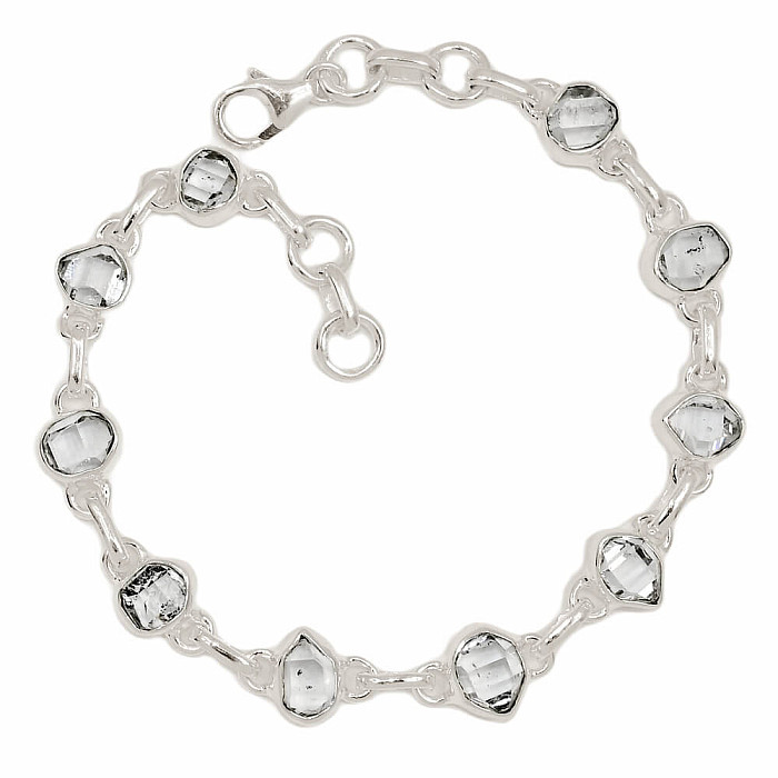 Herkimer diamant náramek stříbro Ag 925 B294 - 19