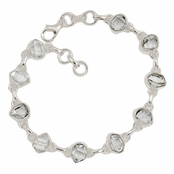 Herkimer diamant náramek stříbro Ag 925 B295 - 20 - 21 cm