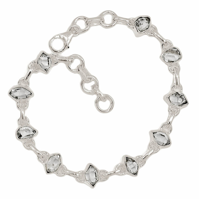 Herkimer diamant náramek stříbro Ag 925 B296 - 18