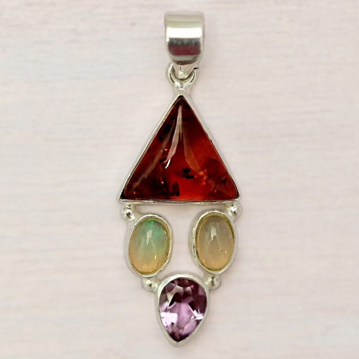 Jantar přívěsek stříbro Ag 925 86350 - 2