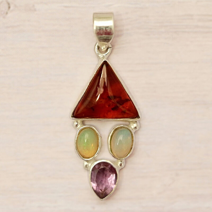 Jantar přívěsek stříbro Ag 925 86430 - 2