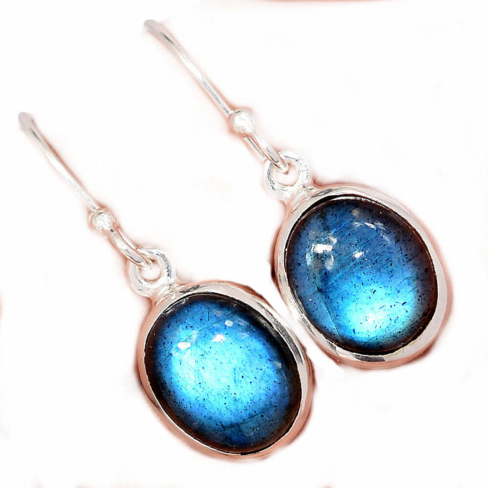 Labradorit duhový náušnice stříbro Ag 925 E711 - 1 cm