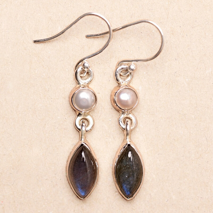 Labradorit náušnice stříbro Ag 925 43992 - 2