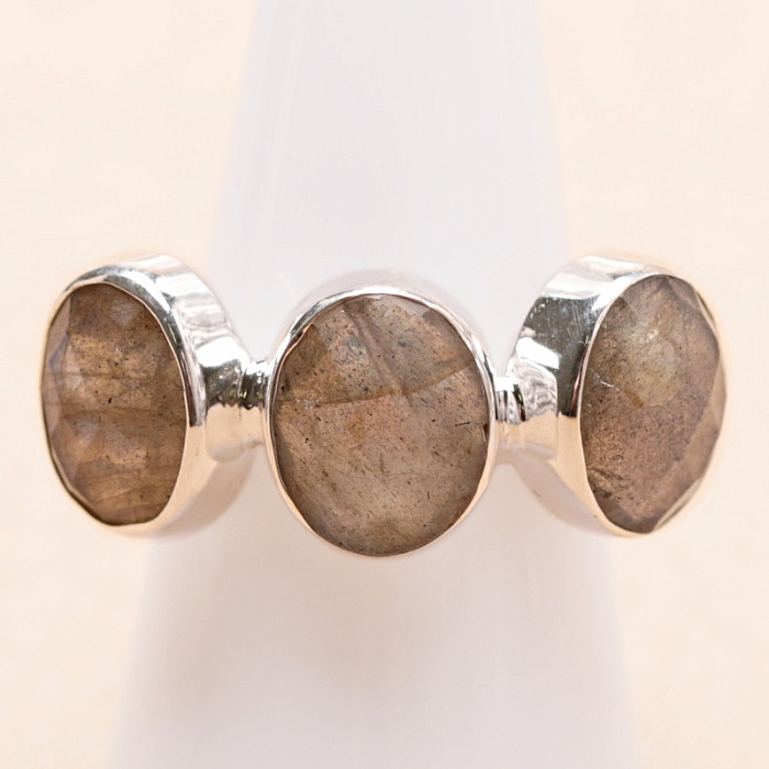 Labradorit prsten stříbro Ag 925 52817 - 54 mm (US 7)