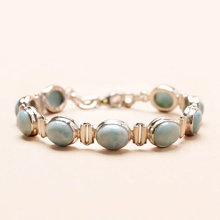 Larimar náramek stříbro Ag 925 LOT6 - 17 - 19
