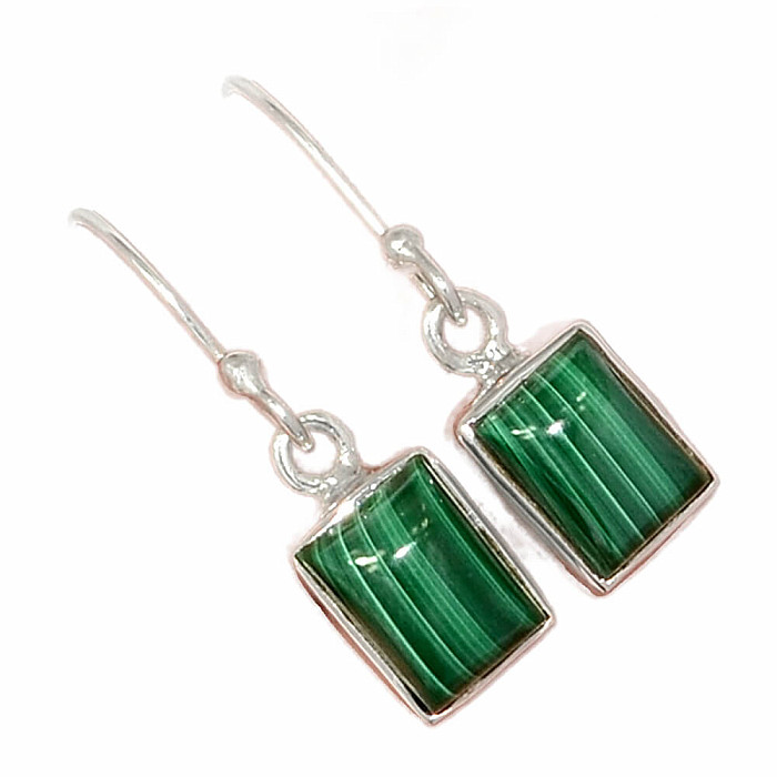 Malachit náušnice stříbro Ag 925 E1878 - 0