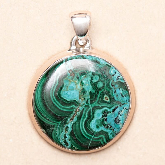 Malachit v chryzokolu přívěsek stříbro Ag 925 P1754 - 2