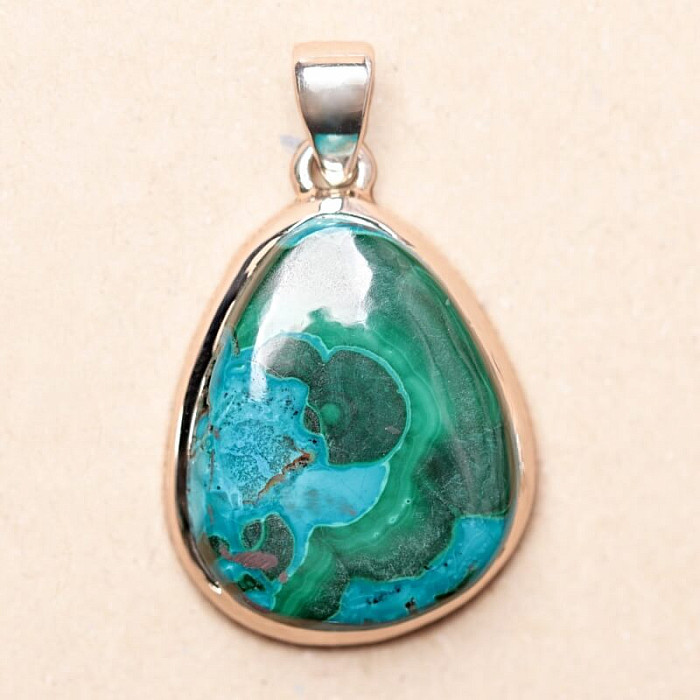 Malachit v chryzokolu přívěsek stříbro Ag 925 P1996 - 2