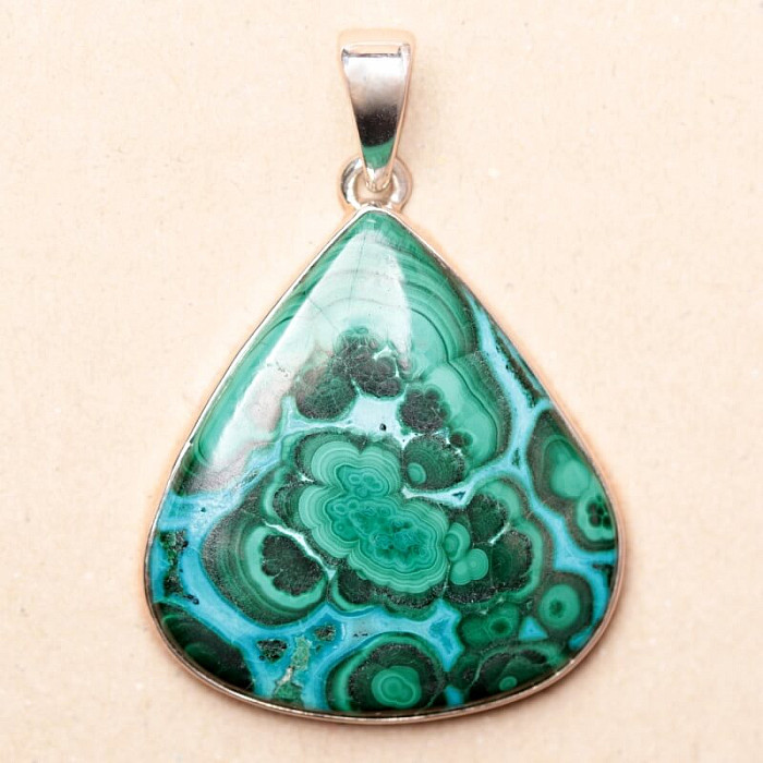 Malachit v chryzokolu přívěsek stříbro Ag 925 P2009 - 3