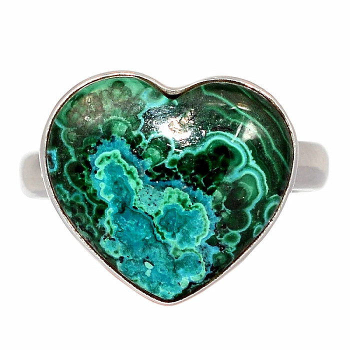 Malachit v chryzokolu prsten stříbro Ag 925 R1606 - 59 mm (US 9)