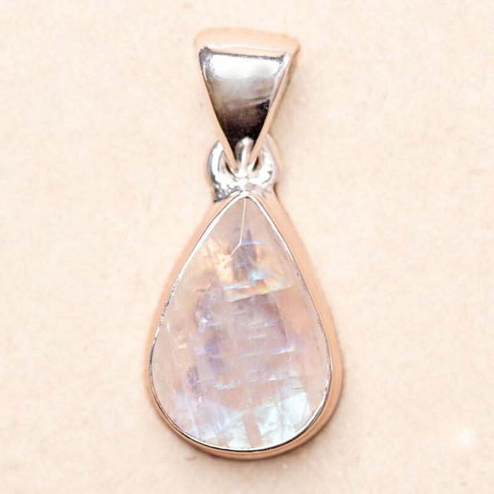 Měsíční kámen duhový broušený přívěsek stříbro Ag 925 P1910 - 1