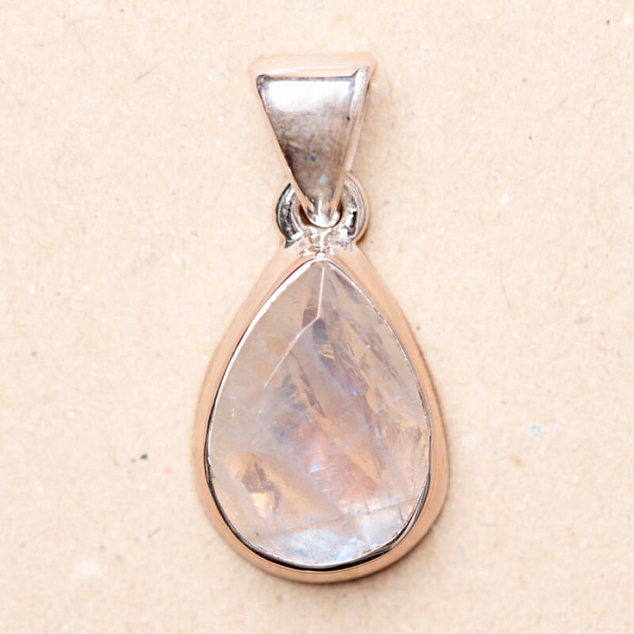 Měsíční kámen duhový broušený přívěsek stříbro Ag 925 P1914 - 1