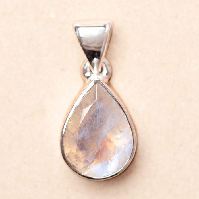 Měsíční kámen duhový broušený přívěsek stříbro Ag 925 P1925 - 1