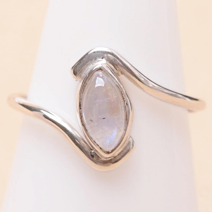 Měsíční kámen duhový prsten stříbro Ag 925 R2950 - 51 mm (US 5