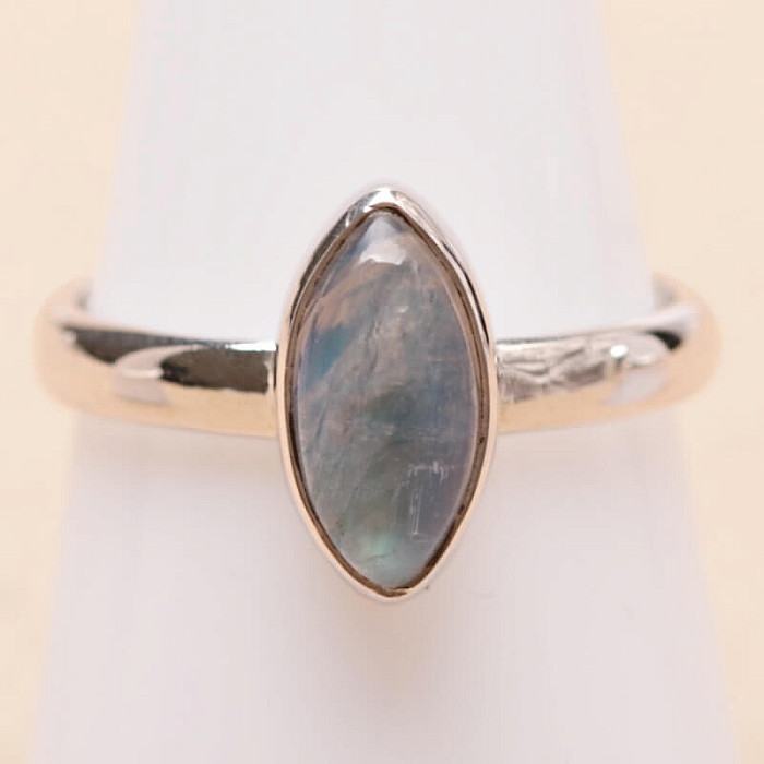 Měsíční kámen duhový prsten stříbro Ag 925 R3960 - 57 mm (US 8)