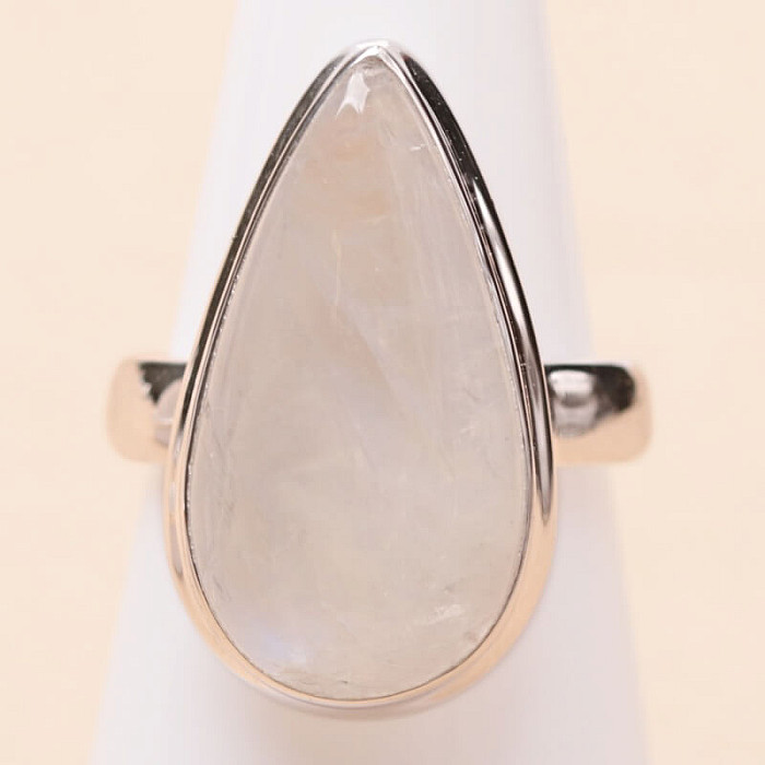 Měsíční kámen duhový prsten stříbro Ag 925 R4539 - 53 mm (US 6