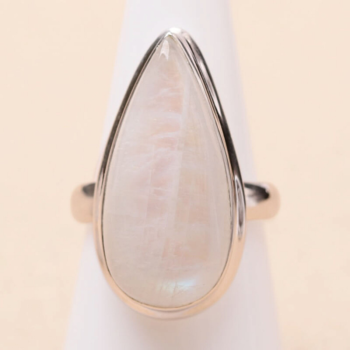 Měsíční kámen duhový prsten stříbro Ag 925 R4649 - 56 mm (US 7