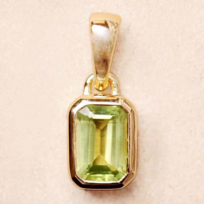 Olivín broušený přívěsek pozlacené stříbro Ag 925 CB-P716G-P - 0