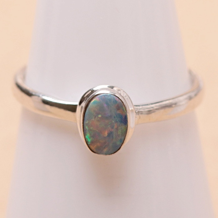 Opál australský prsten stříbro Ag 925 R2810 - 54 mm (US 7)