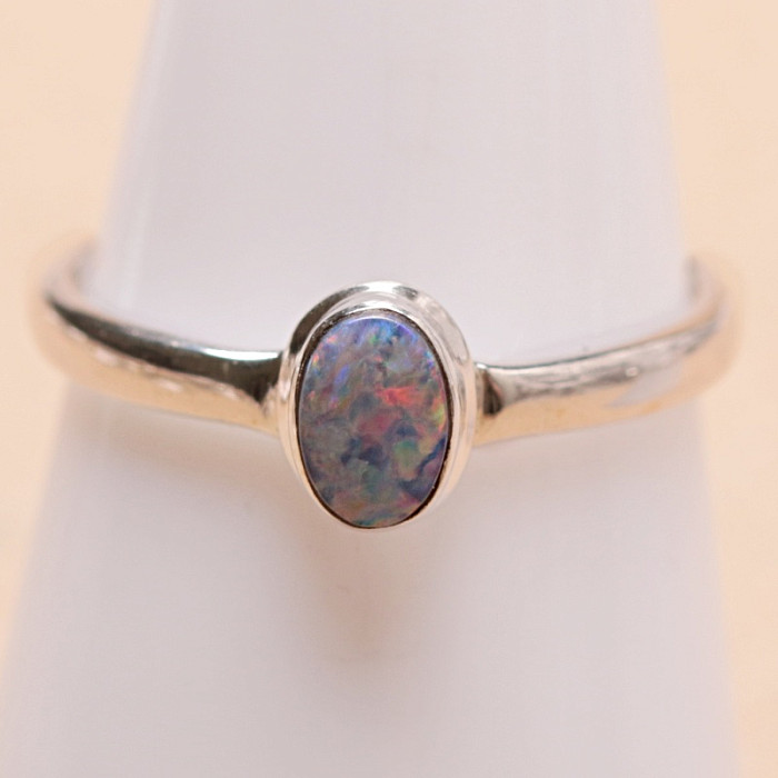 Opál australský prsten stříbro Ag 925 R2815 - 57 mm (US 8)
