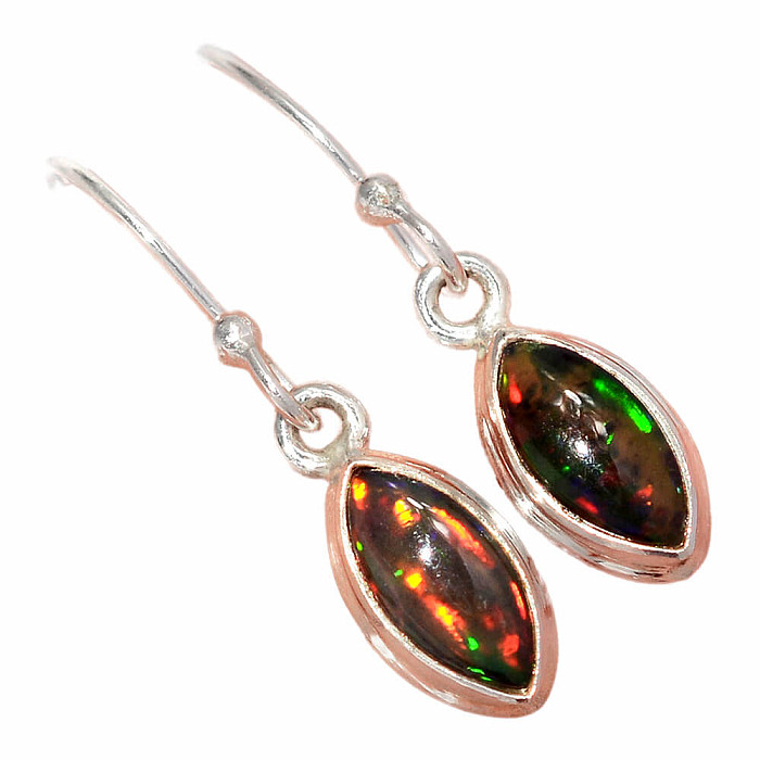 Opál černý etiopský náušnice stříbro Ag 925 E74 - 0