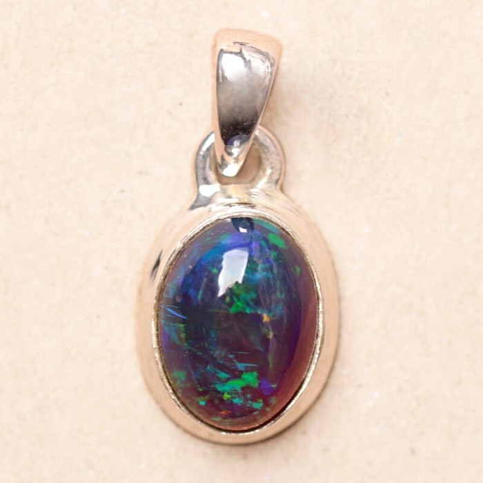 Opál černý etiopský přívěsek stříbro Ag 925 P603 - 1