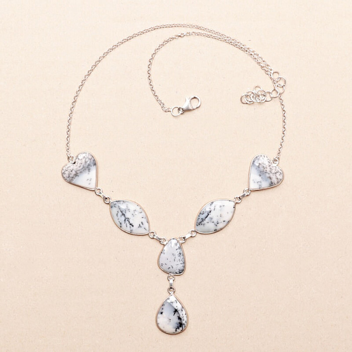 Opál dendritický náhrdelník stříbro Ag 925 81355 - 42 - 46