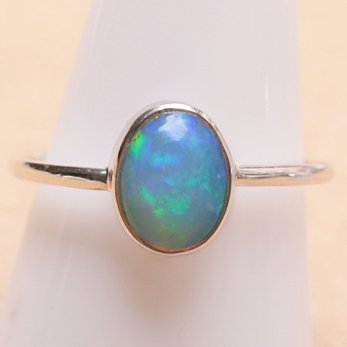 Opál etiopský prsten stříbro Ag 925 R2240 - 64 mm (US 10