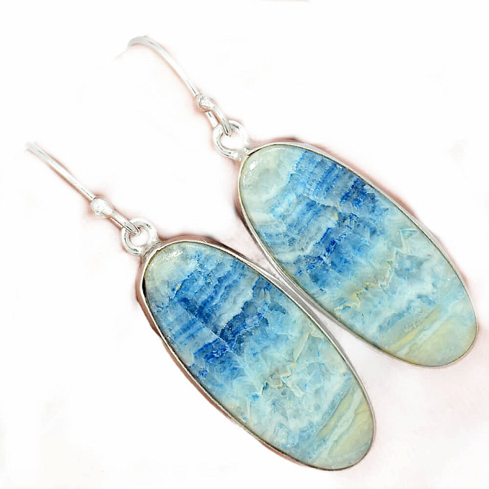 Scheelit modrý náušnice stříbro Ag 925 E395 - 2