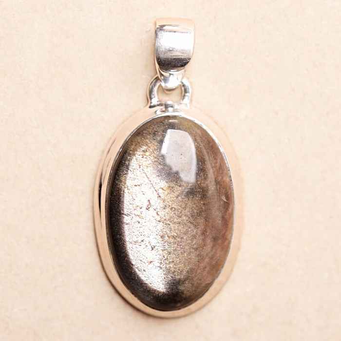 Sluneční kámen černý přívěsek stříbro Ag 925 P327 - 2