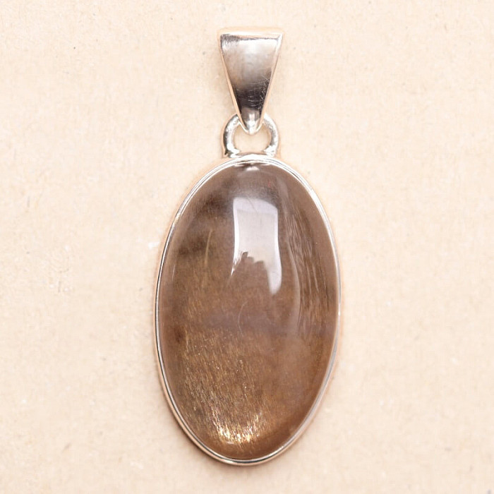 Sluneční kámen černý přívěsek stříbro Ag 925 P479 - 2