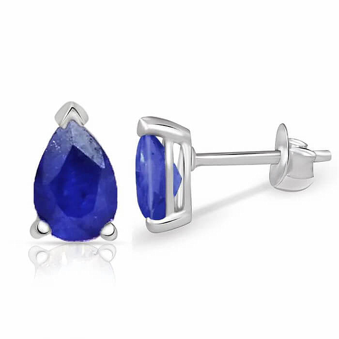 Stříbrné náušnice pecky s safírem SBC-111-S - 5 mm