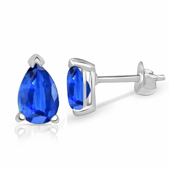 Stříbrné náušnice s modrým kyanitem SBC-111-KYF - 5 mm