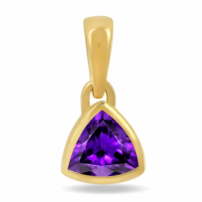 Stříbrný pozlacený přívěsek s ametystem CB-P717G-A - 6 mm