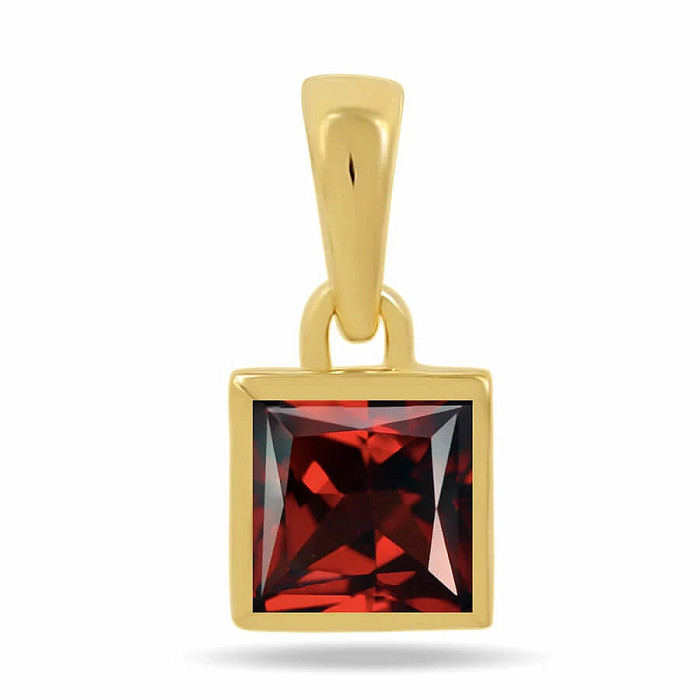 Stříbrný pozlacený přívěsek s granátem CB-P707G-G - 6 mm