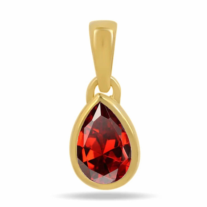 Stříbrný pozlacený přívěsek s granátem CB-P710G-G - 6 mm