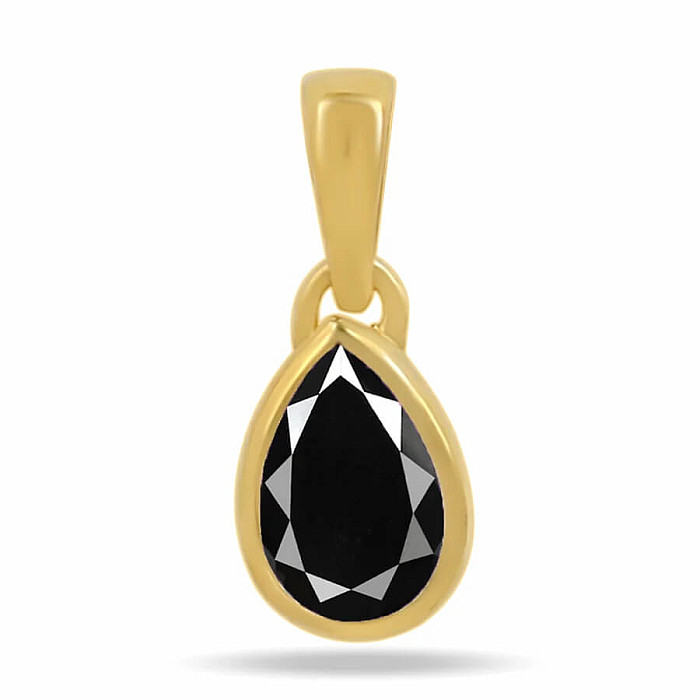 Stříbrný přívěsek pozlacený a černý spinel CB-P710G-BS - 8 mm