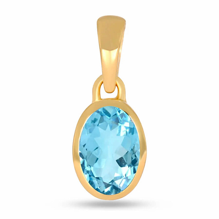 Stříbrný přívěsek pozlacený s bílým topazem CB-P709G-WT - 8 mm