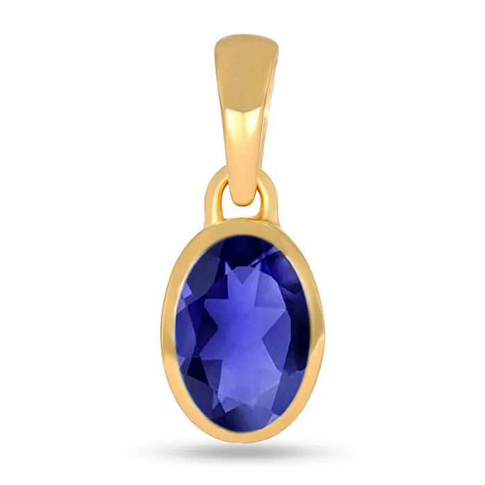 Stříbrný přívěsek pozlacený s iolitem CB-P709G-I  - 8 mm