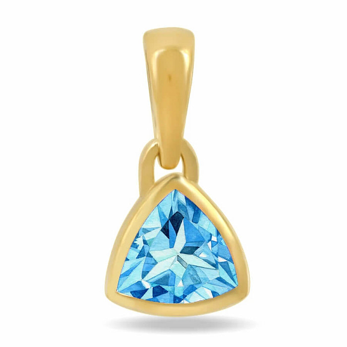 Stříbrný přívěsek pozlacený s modrým topazem CB-P717G-BT - 6 mm