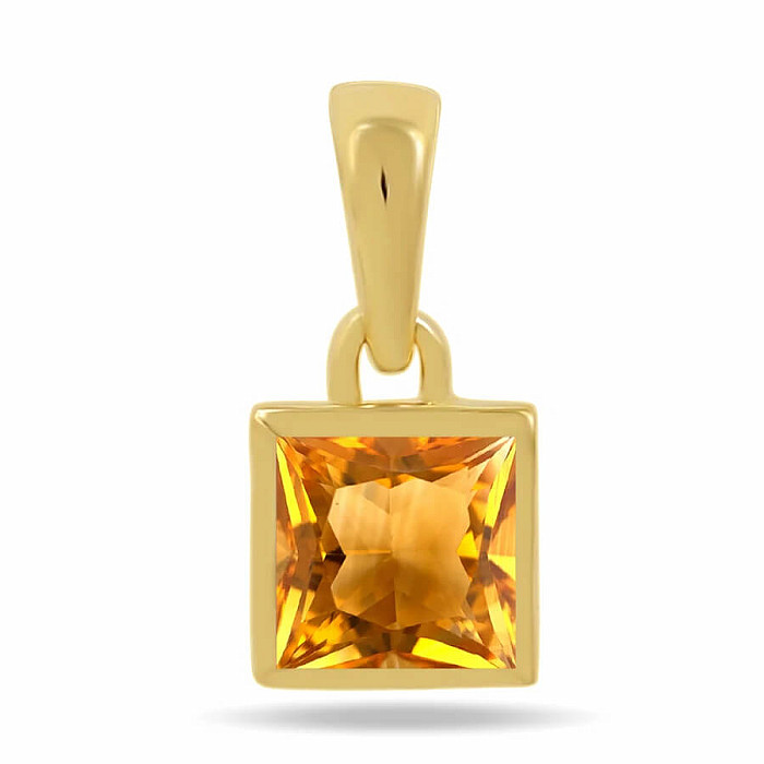 Stříbrný přívěsek s broušeným citrínem CB-P707G-C - 6 mm